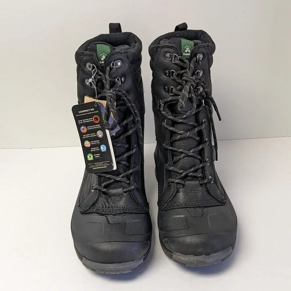 Kamik State Waterproof Winter Boots, Black Leather, Men's 9 M